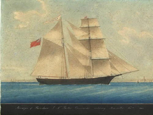 The Marie Celeste, found under full sail, with no-one on board © SW